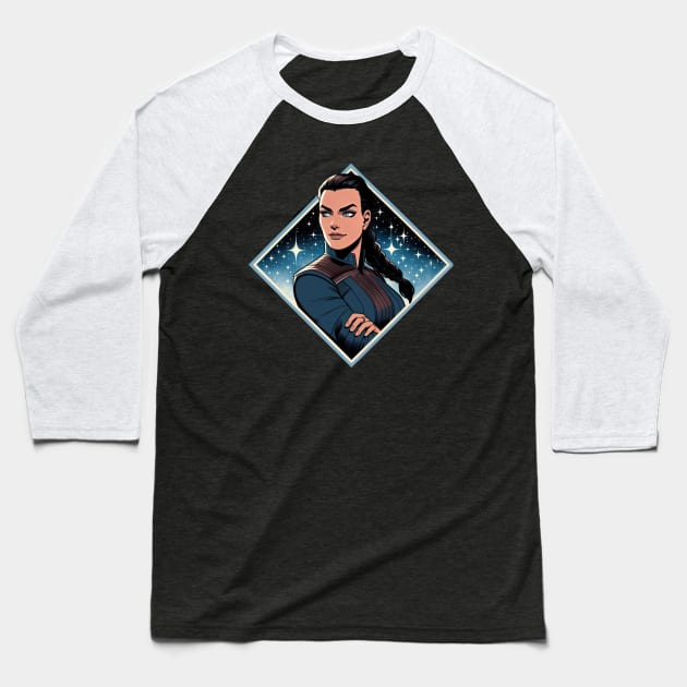 Space Commander Amidst the Stars - Sci-Fi Baseball T-Shirt by Fenay-Designs